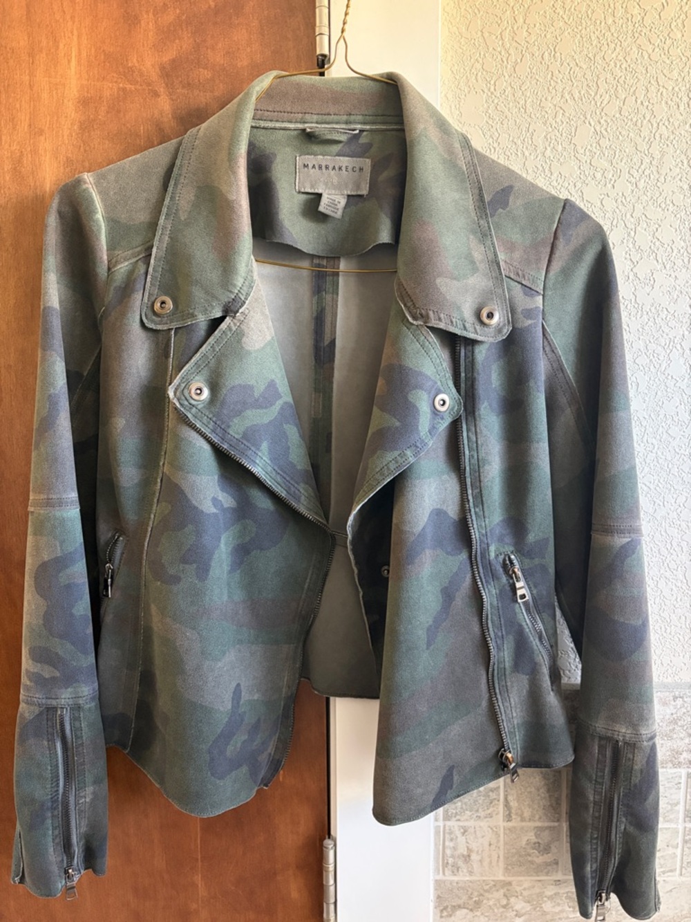 Marrakech Camouflage Moto Jacket - Green Camo